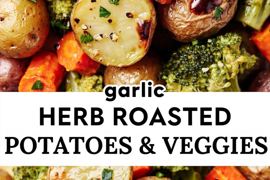Garlic Herb Roasted Potatoes and Veggies | Easy One Pan Side Dish for Weeknight Dinner
