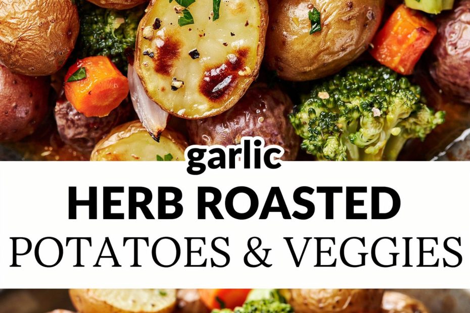 One Pan Garlic Herb Roasted Potatoes and Veggies | Easy Healthy Side Dish | Weeknight Dinner
