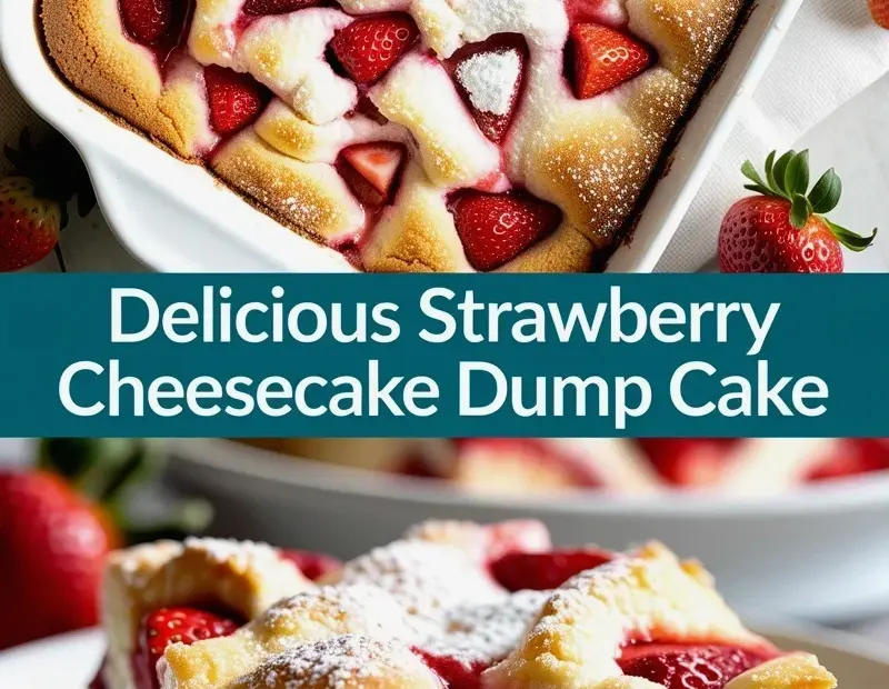 Budget-Friendly Strawberry Cheesecake Dump Cake | Easy Dessert