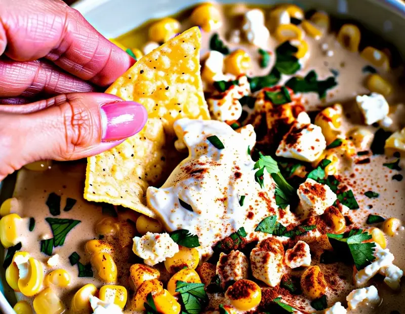 Mexican Street Corn Dip | Creamy Elote Dip with Feta, Lime & Chili | Easy Appetizer Recipe
