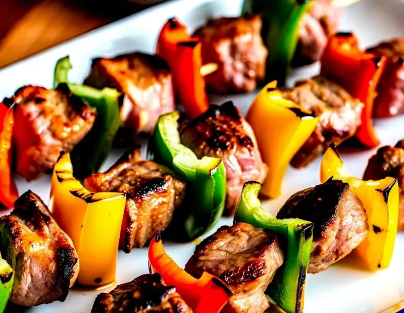 Grilled Meat and Bell Pepper Kebabs – Budget Friendly BBQ Dinner Idea