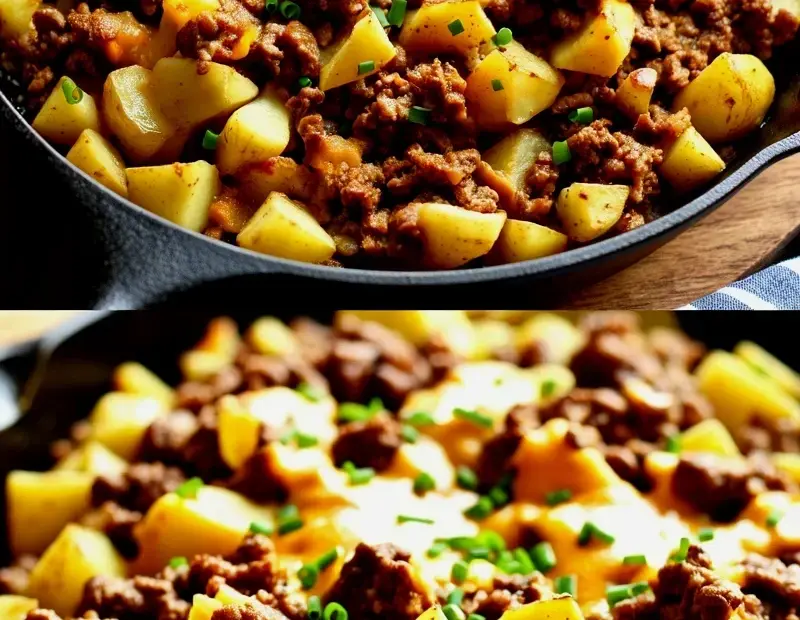 Ground Beef and Potato Casserole – Cheesy, Hearty Skillet Dinner the Whole Family Will Love