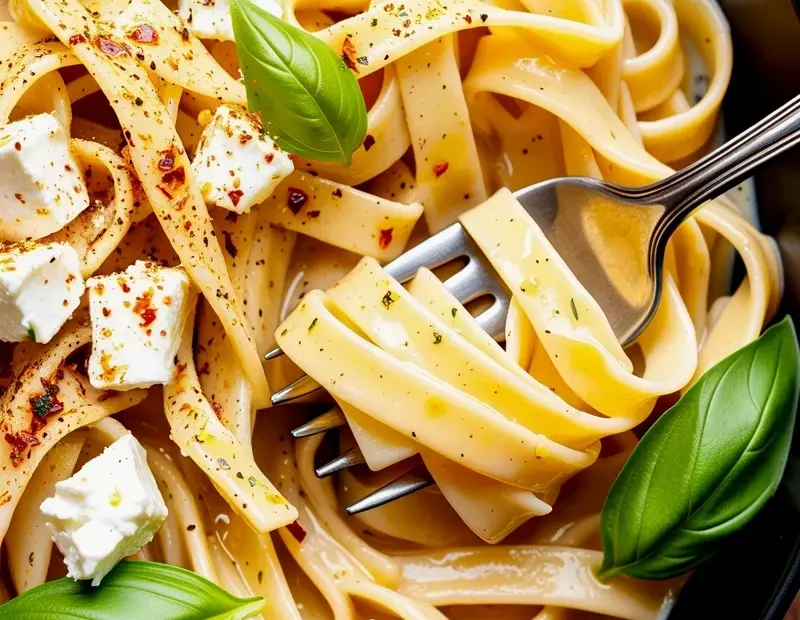 Lemon Feta Pasta with Tagliatelle – A Cheap but Dreamy Weeknight Dinner