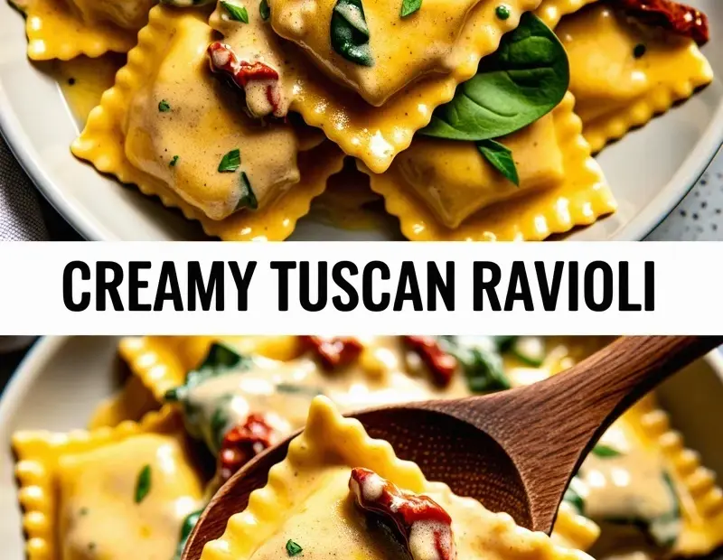 Creamy Tuscan Ravioli with Sun-Dried Tomatoes | Weeknight Family Meal