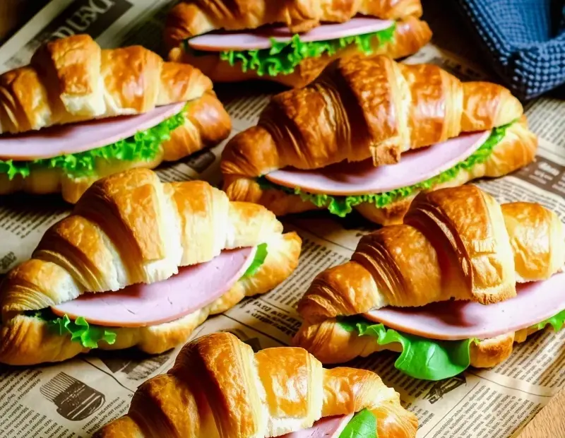 Filled Mini Croissants with Ham & Lettuce - Don't Make This Common Party Food Mistake