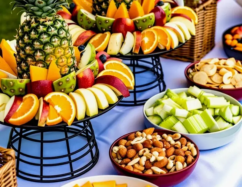 Fruit Buffet Party Table Idea with Pineapple and Cheese